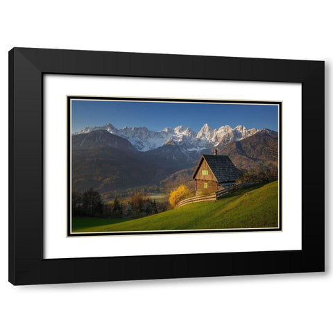 Idyllic Scenery Black Modern Wood Framed Art Print with Double Matting by Krivec, Ales