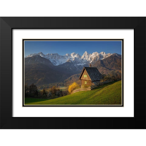 Idyllic Scenery Black Modern Wood Framed Art Print with Double Matting by Krivec, Ales