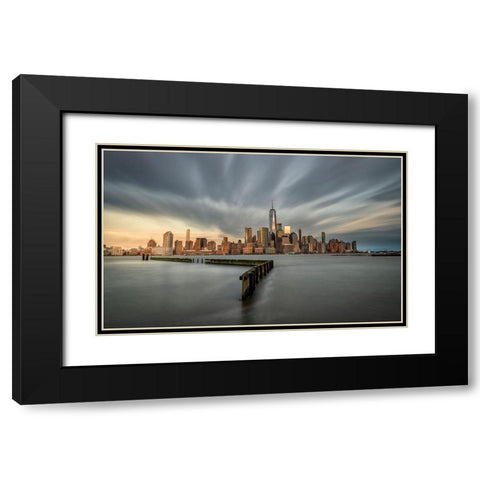 Scape Black Modern Wood Framed Art Print with Double Matting by Perez Aamp, Alvaro