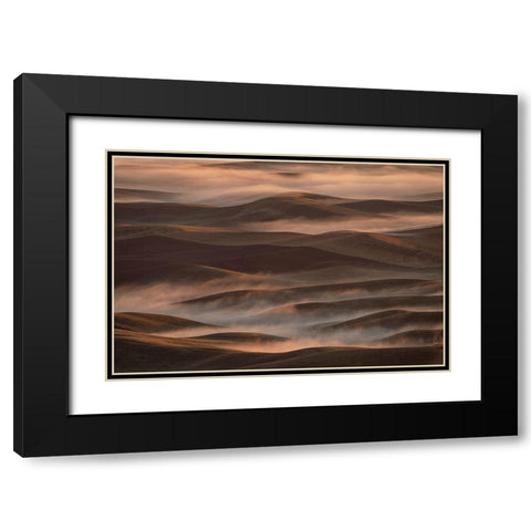 Early Spring Morning At Palouse Black Modern Wood Framed Art Print with Double Matting by Jacobs, Lydia