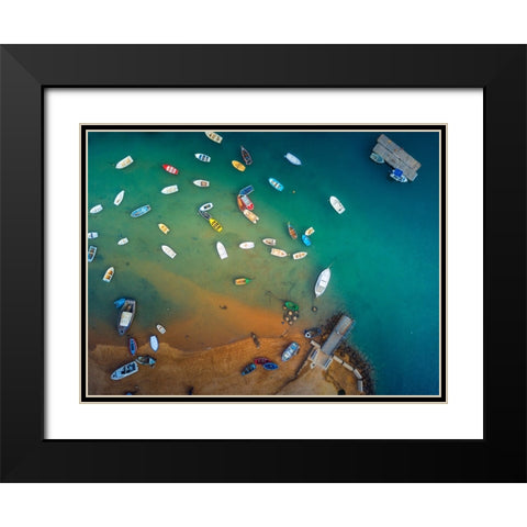 Port Of Chiclana Black Modern Wood Framed Art Print with Double Matting by Manuel Martin, Jose
