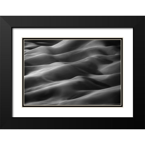 Sandy Hills Black Modern Wood Framed Art Print with Double Matting by Behzad, Majid