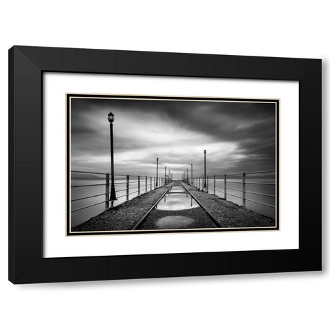 Long Walk Black Modern Wood Framed Art Print with Double Matting by Digalakis, George