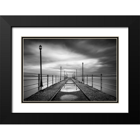 Long Walk Black Modern Wood Framed Art Print with Double Matting by Digalakis, George