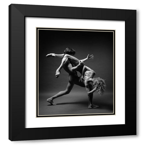 Art Of Movement Series Black Modern Wood Framed Art Print with Double Matting by STANKO, ANDREY