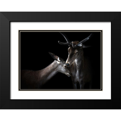 Tenderness Black Modern Wood Framed Art Print with Double Matting by Pascual Buye, Santiago