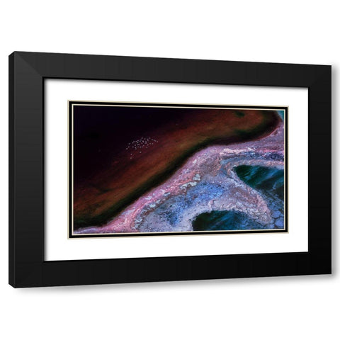 Flying Over An Alien Land Black Modern Wood Framed Art Print with Double Matting by Bao, Kejie