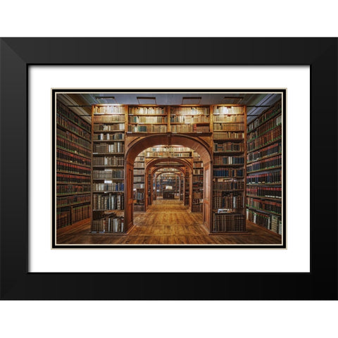 Upper Lausitzian Library Of Sciences Black Modern Wood Framed Art Print with Double Matting by Aurednik, Patrick