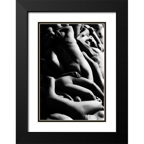 Vigeland Black Modern Wood Framed Art Print with Double Matting by Keivan