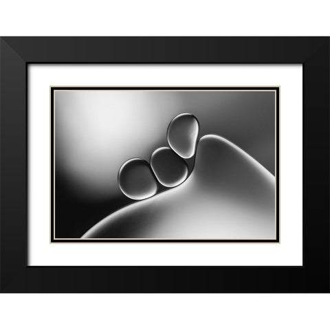 Silvery Shapes Black Modern Wood Framed Art Print with Double Matting by Hammer, Jacqueline