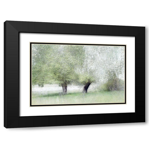 Young Green Black Modern Wood Framed Art Print with Double Matting by Talen, Nel