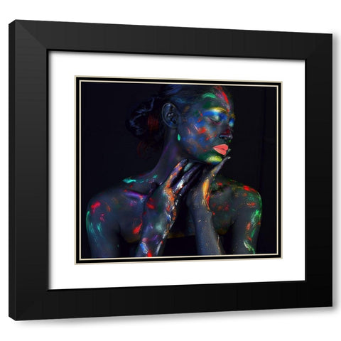 Jui Black Modern Wood Framed Art Print with Double Matting by Mahfuz, James