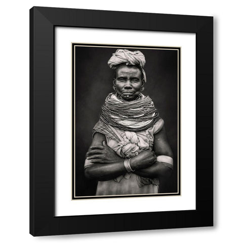 Nyangatom Black Modern Wood Framed Art Print with Double Matting by Yosifov, Svetlin