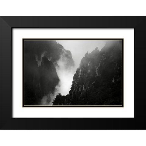 Er?Appaandsup1;-Candfrac34 Black Modern Wood Framed Art Print with Double Matting by Wang, Aijun