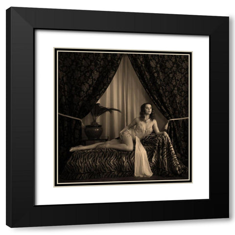1930S Burlesque Performer Black Modern Wood Framed Art Print with Double Matting by Wentworth, Harry