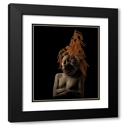Roots Black Modern Wood Framed Art Print with Double Matting by Sanchez, Alfredo