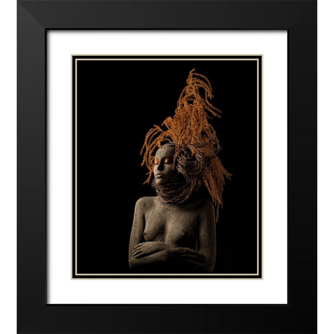 Roots Black Modern Wood Framed Art Print with Double Matting by Sanchez, Alfredo