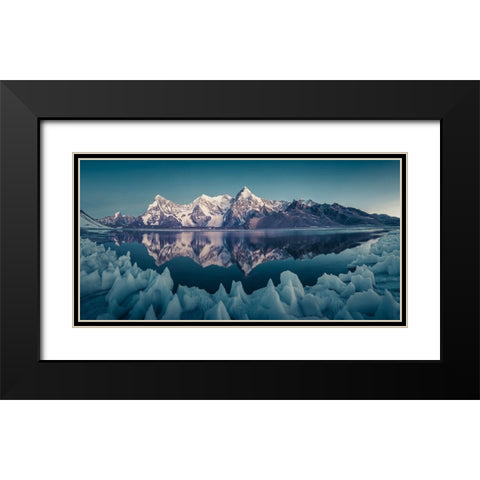 Shishapangma A??Ae?Cae??E?UeÂ?A?? Black Modern Wood Framed Art Print with Double Matting by Qiye