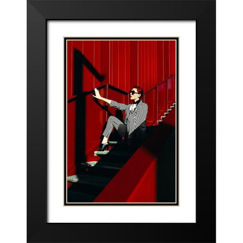 Fashion Geometry Black Modern Wood Framed Art Print with Double Matting by Bolgov, Ruslan