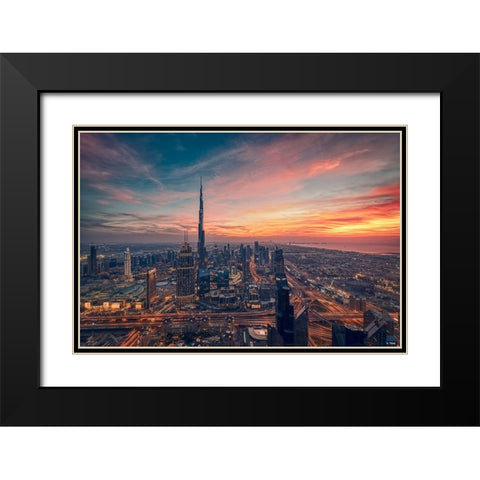 Infinity Black Modern Wood Framed Art Print with Double Matting by Eldeghedy, Karim