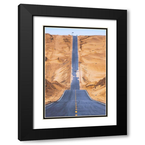 Heaven Road Black Modern Wood Framed Art Print with Double Matting by Tianqi