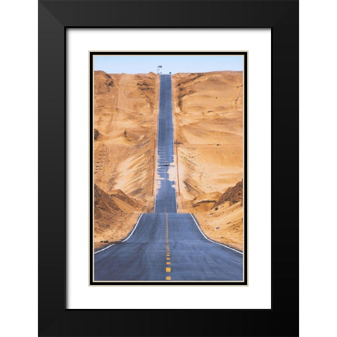 Heaven Road Black Modern Wood Framed Art Print with Double Matting by Tianqi