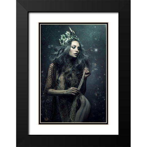 Amadahy Black Modern Wood Framed Art Print with Double Matting by Siegart