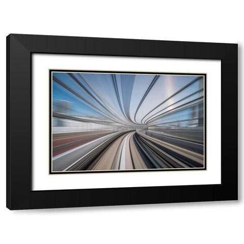 Spinning Around Black Modern Wood Framed Art Print with Double Matting by Hershkovitz, Avital