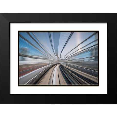 Spinning Around Black Modern Wood Framed Art Print with Double Matting by Hershkovitz, Avital
