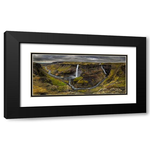 Land Of Waterfalls Black Modern Wood Framed Art Print with Double Matting by Perez Aamp, Alvaro