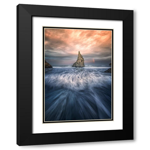 Wizards Hat Black Modern Wood Framed Art Print with Double Matting by Deng, Larry