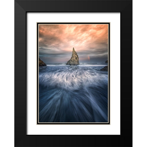 Wizards Hat Black Modern Wood Framed Art Print with Double Matting by Deng, Larry