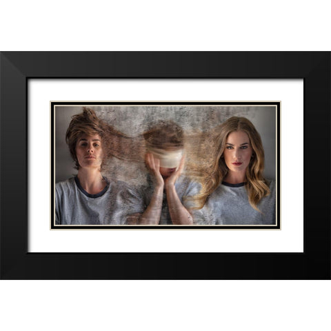 Transition 1 Black Modern Wood Framed Art Print with Double Matting by Dixon, Colin