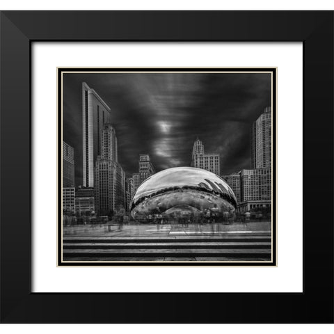 Cloud Gate Black Modern Wood Framed Art Print with Double Matting by Quarless, Shelley