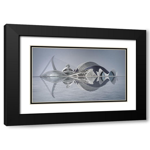 Ciutat De Les Arts I Les Ciauncies Black Modern Wood Framed Art Print with Double Matting by Lisa Roeder, Margit