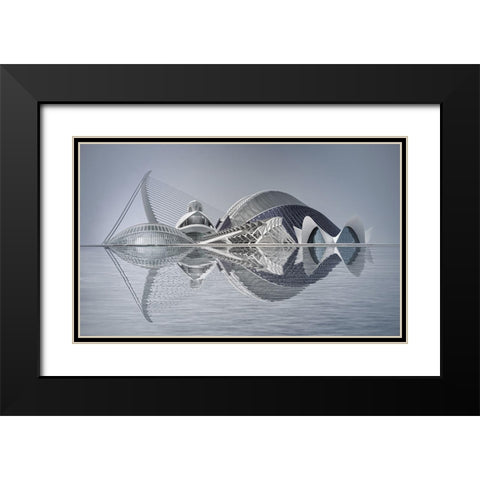 Ciutat De Les Arts I Les Ciauncies Black Modern Wood Framed Art Print with Double Matting by Lisa Roeder, Margit