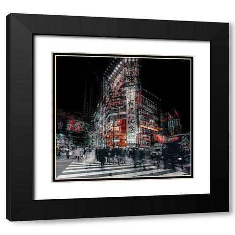 Colors Of Tokyo Black Modern Wood Framed Art Print with Double Matting by Chiriaco, Carmine