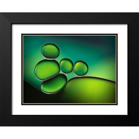 Shades Of Green Black Modern Wood Framed Art Print with Double Matting by Hammer, Jacqueline