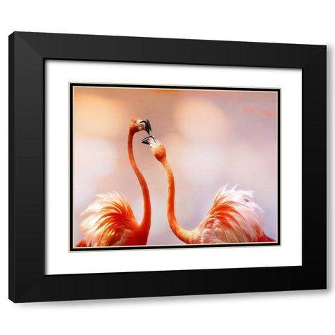 The Kiss Black Modern Wood Framed Art Print with Double Matting by Cseresnjes, Anna