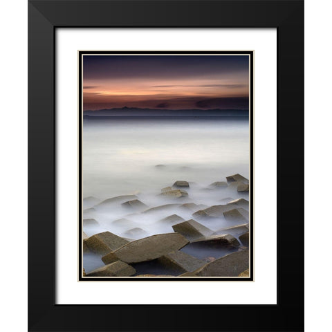 Quite Black Modern Wood Framed Art Print with Double Matting by Zheng Anna, Na