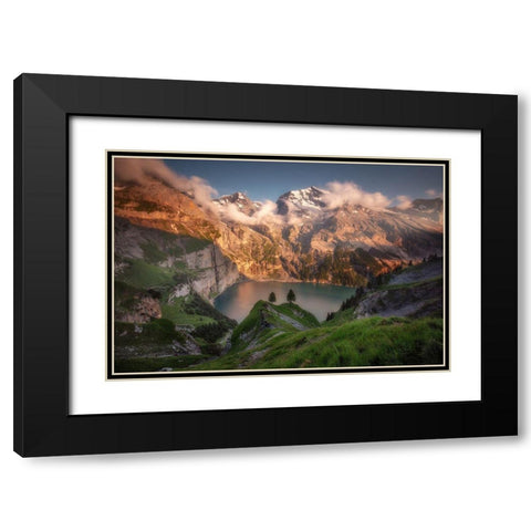 Oeschinensee Black Modern Wood Framed Art Print with Double Matting by Beresford Harris, Richard