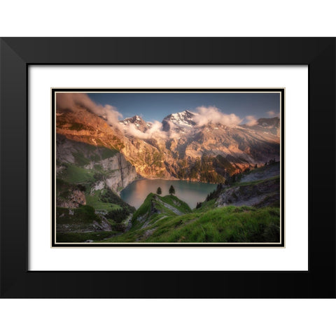 Oeschinensee Black Modern Wood Framed Art Print with Double Matting by Beresford Harris, Richard