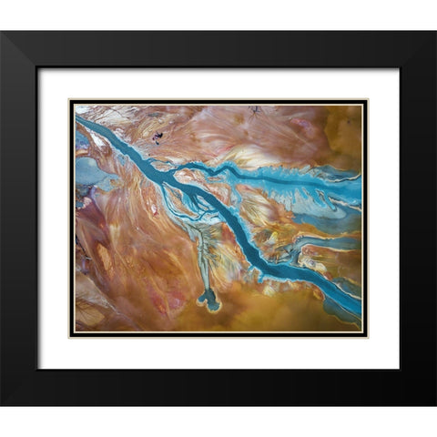Fluids Black Modern Wood Framed Art Print with Double Matting by Popan, Adrian
