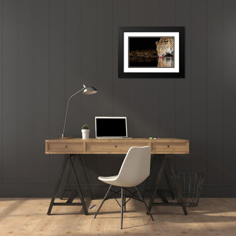 Eye Of The Tiger Black Modern Wood Framed Art Print with Double Matting by Eichelberg, Amnon