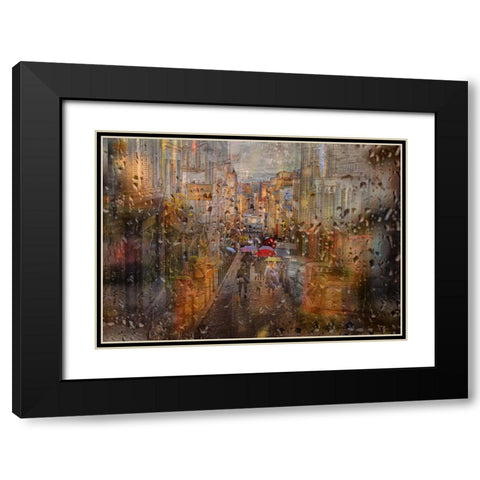 Rain In Paris Black Modern Wood Framed Art Print with Double Matting by Ohlendorf, Anette
