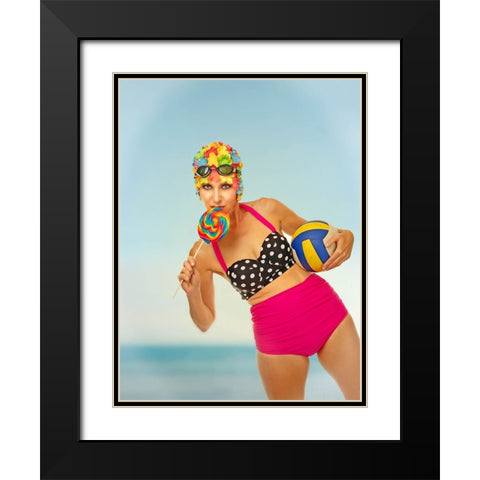 Summertime Black Modern Wood Framed Art Print with Double Matting by Tutsch, Klaus