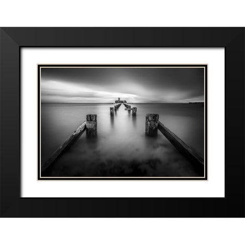 Torpedownia Black Modern Wood Framed Art Print with Double Matting by Kuric Ep, Marian