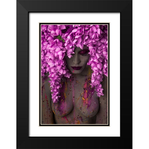 Clay A Wisteria... Black Modern Wood Framed Art Print with Double Matting by Sanchez, Alfredo