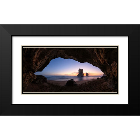 Gibson Step Black Modern Wood Framed Art Print with Double Matting by Zhu, Jingshu