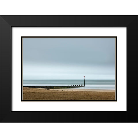 Bournemouth Beach Black Modern Wood Framed Art Print with Double Matting by Digalakis, George